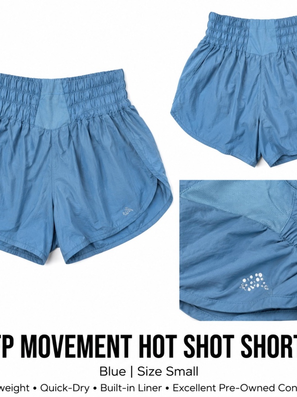 FP Movement by Free People Sky Blue Athletic Hot Shot Shorts